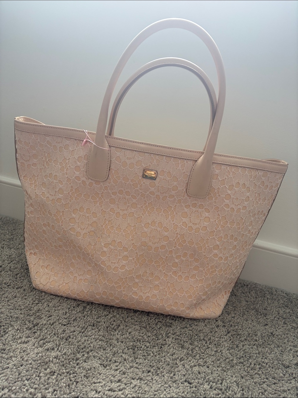 Dolce and Gabbana pale pink tote